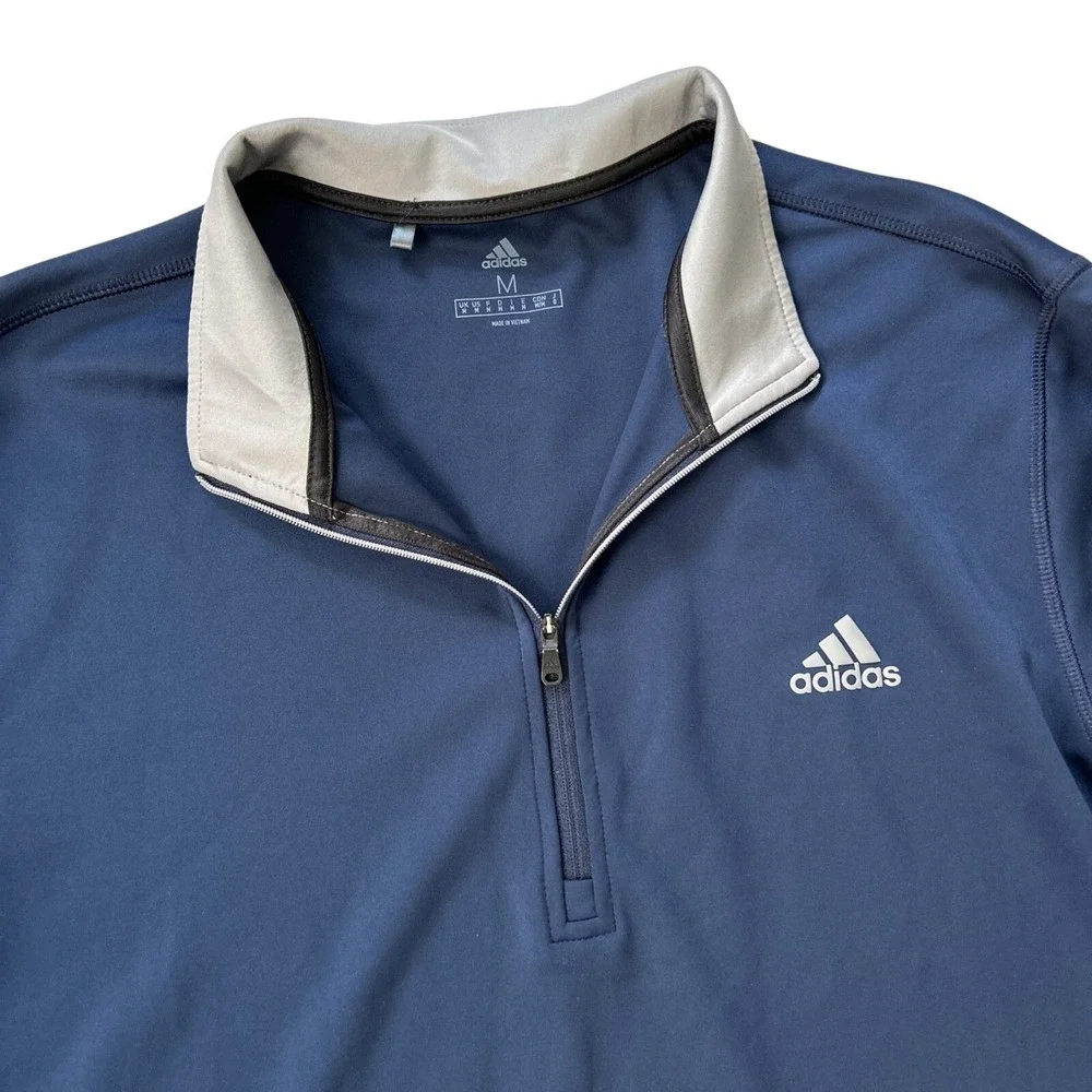 Adidas Quarter‎ Zip Men's Medium 1/4 Zip Pullover Golf Preppy Performance Shirt